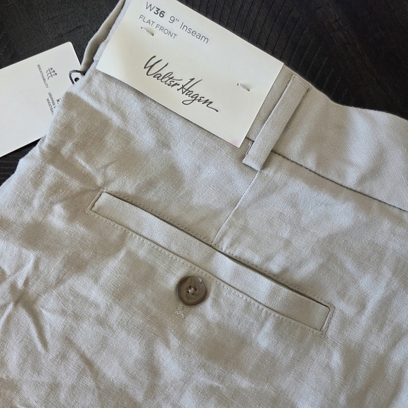 Men's Walter Hagen Clubhouse Khaki Linen Shorts Size 36 Golf Outdoor Active - Picture 8 of 9